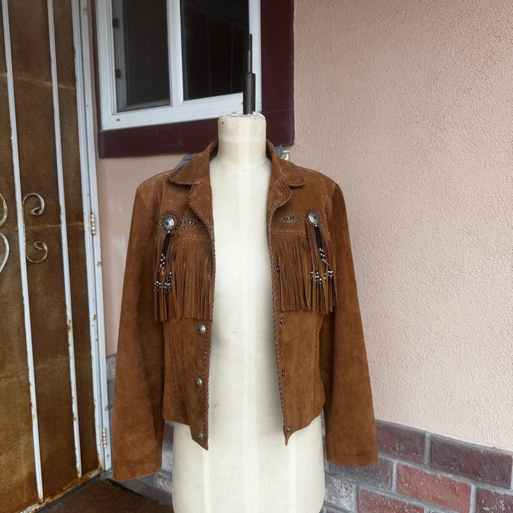 Scully Tan Suede Fringe Leather Jacket - Picture 3 of 15